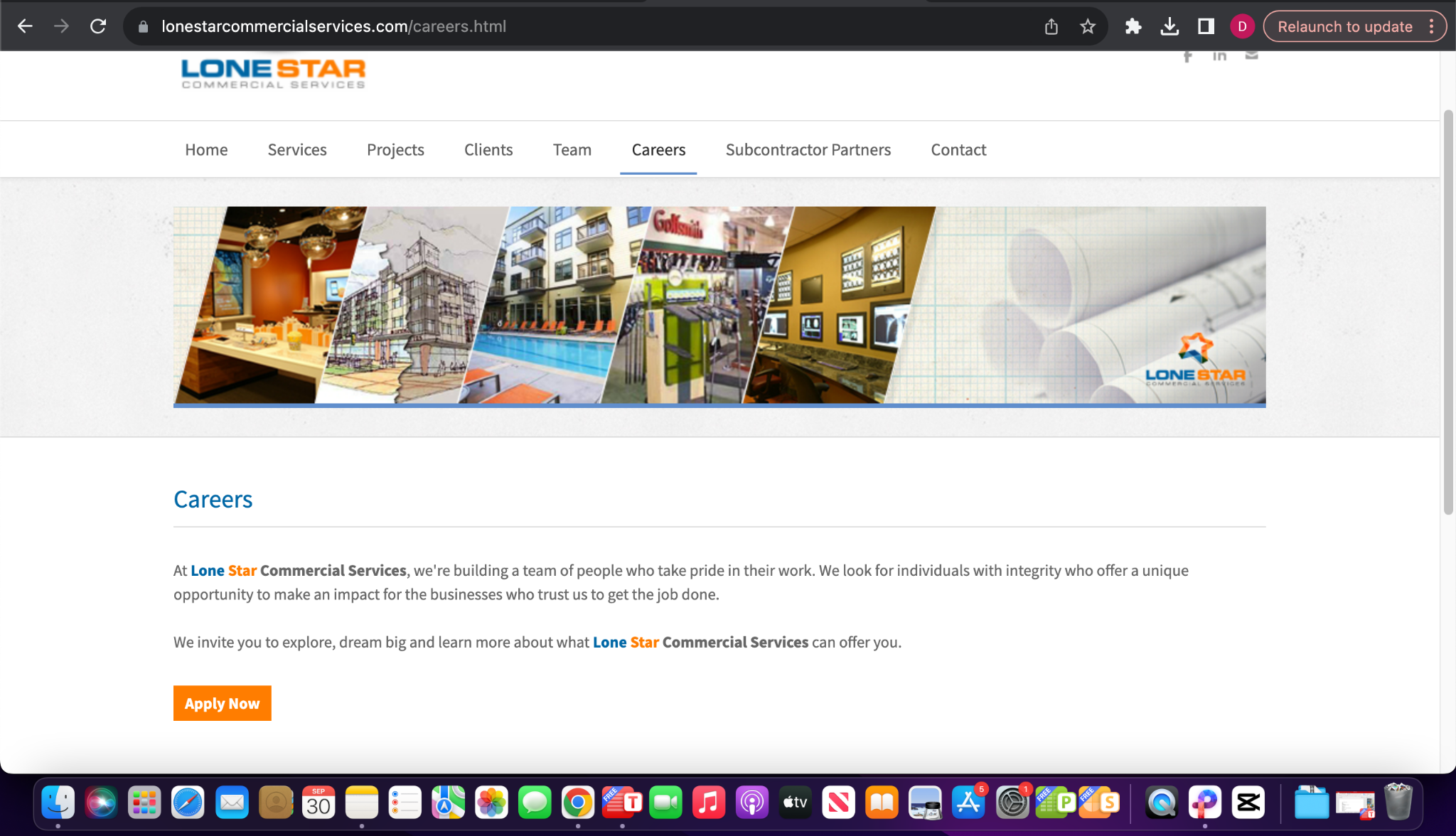 Lone Star careers page before the redesign