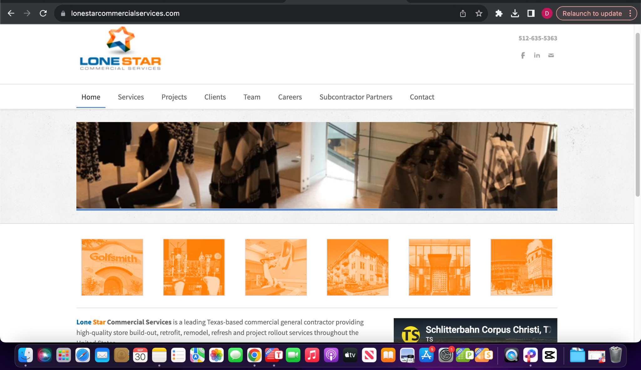 Lone Star Commercial Services homepage before the redesign